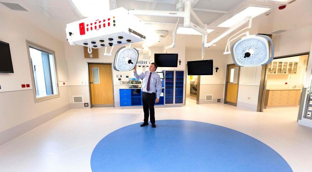 St Georges Hospital Chief Executive Officer Greg Brooks in one of the new operating theatres